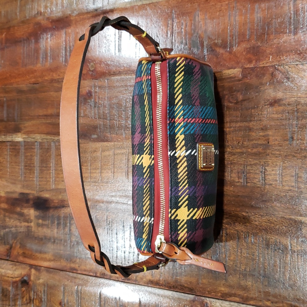 Dooney & Bourke Windsor Tartan Barrel Bag - Red, Green, Yellow - Picture 2 of 16